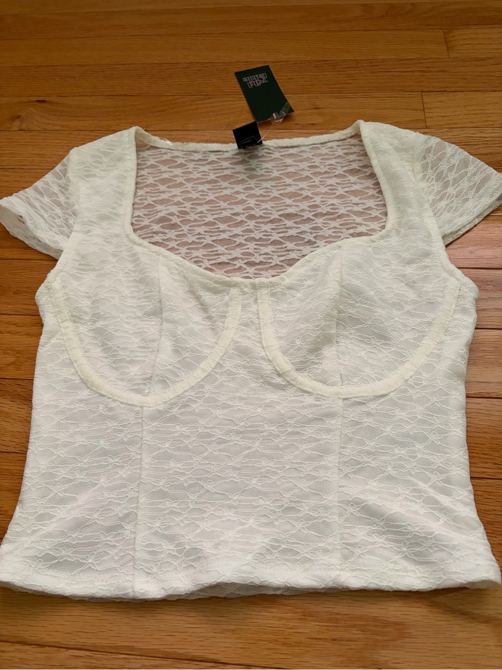 NWT! wild fable Ivory Lace Scoop Neck Bralette Top, size XS